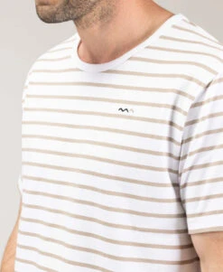 Marinière Homme Manches Courtes Fond Blanc Rayé Beige 7 Marinière Homme Manches Courtes Fond Blanc Rayé Beige -Terre De Marins prod 10012 mariniere mc fond blanc opt raye sable ecohok 666x812 fc7ea0111e0b