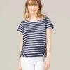 Marinière Femme Revisitée Col V Manches Courtes -Terre De Marins prod 10031 mariniere mc fond indigo raye blanc maience 666x812 fc7ea0111e0b