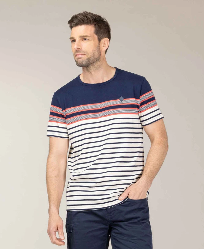 Marinière Homme Rayé Fond Grège 3 Marinière Homme Rayé Fond Grège