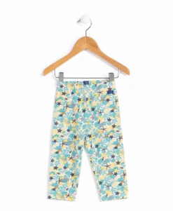 Legging Fille Imprimé Vert Lagon