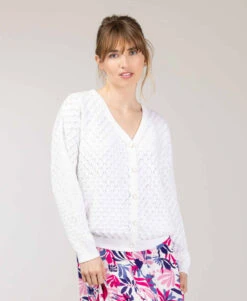 Gilet Blanc Ajouré Femme