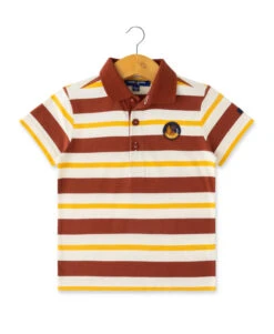 Polo Manches Courtes Garçon Rayé Multicolore
