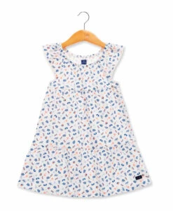 Robe De Plage Blanche Imprimé à Manches Volants Fille