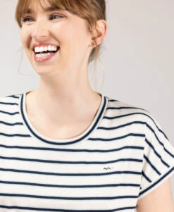 Chemise De Nuit Femme Rayé Bleu -Terre De Marins prod 10193 chemise de nuit fond grege raye bleu ysomnia 666x812 fc7ea0111e0b