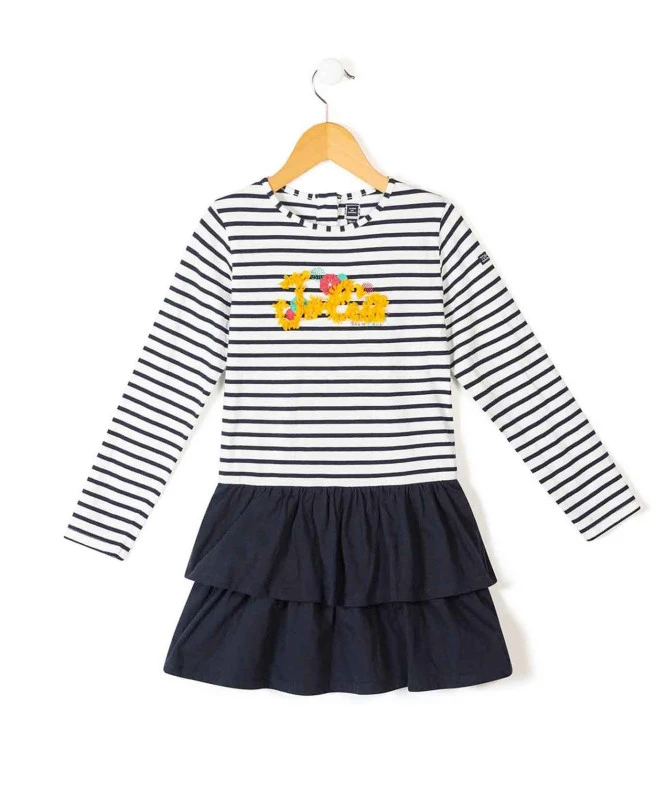 Robe Rayé Manches Longues Fille Effet 2 En 1 3 Robe Rayé Manches Longues Fille Effet 2 En 1