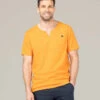 Tee-shirt Col Tunisien Orange Clair Homme