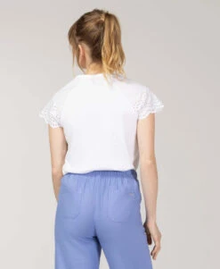 T-shirt Blanc Broderie Anglaise Femme -Terre De Marins prod 10274 tee shirt mc blanc optique tsuka 666x812 fc7ea0111e0b