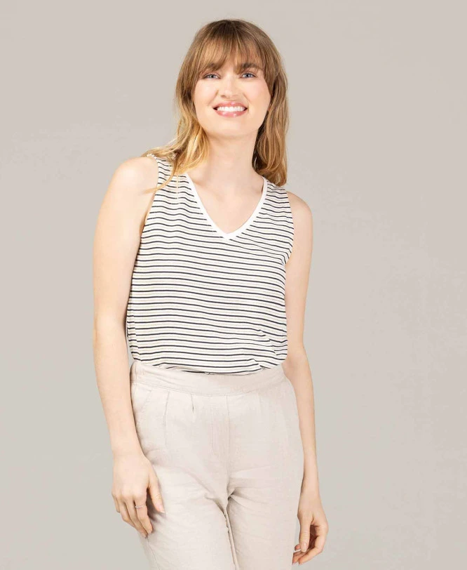 Débardeur Femme Rayé Fils Métalisés 3 Débardeur Femme Rayé Fils Métalisés