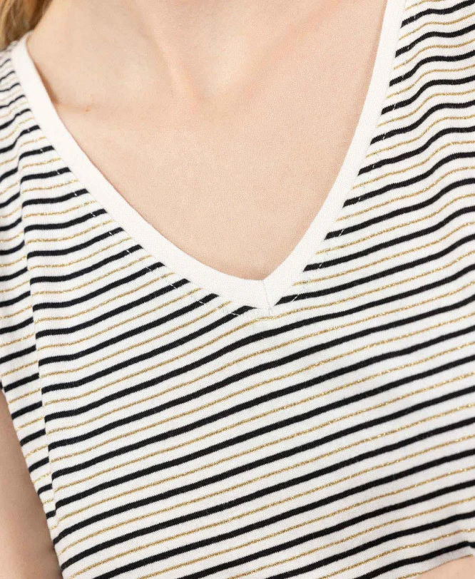 Débardeur Femme Rayé Fils Métalisés 5 Débardeur Femme Rayé Fils Métalisés – Image 3