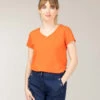 T-shirt Col V Orange Femme -Terre De Marins prod 10323 tee shirt mc orange tarina 666x812 fc7ea0111e0b