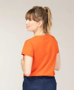 T-shirt Col V Orange Femme -Terre De Marins prod 10325 tee shirt mc orange tarina 666x812 fc7ea0111e0b
