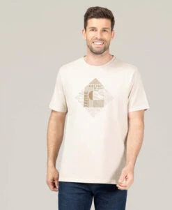 T-shirt Teinture Minérale Beige Homme