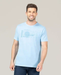 T-shirt Teinture Minérale Bleu Homme