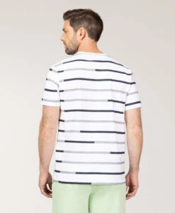 T-shirt Rayé Homme -Terre De Marins prod 10472 tee shirt mc fond blanc raye indigo teodor 666x812 fc7ea0111e0b