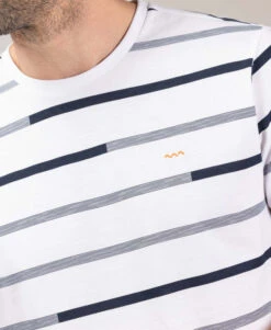T-shirt Rayé Homme -Terre De Marins prod 10473 tee shirt mc fond blanc raye indigo teodor 666x812 fc7ea0111e0b