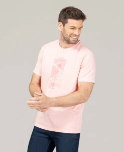 T-shirt Teinture Minérale Rose Homme