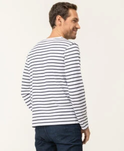 Marinière Homme Manches Longues Fond Blanc Rayé Bleu Marine 7 Marinière Homme Manches Longues Fond Blanc Rayé Bleu Marine -Terre De Marins prod 10533 mariniere ml fond blanc raye indigo ecohol 666x812 fc7ea0111e0b
