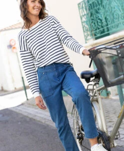 Pull Marinière Femme -Terre De Marins prod 10571 pull raye blanc bleu hicha 666x812 fc7ea0111e0b