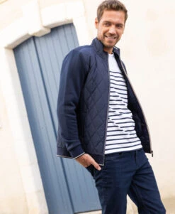 Veste Bi-matière Bleu Marine Homme -Terre De Marins prod 10583 veste ml indigo jortou 666x812 fc7ea0111e0b