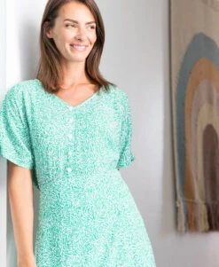 Robe Verte Femme -Terre De Marins prod 10593 robe mc imprime vert paro 666x812 fc7ea0111e0b