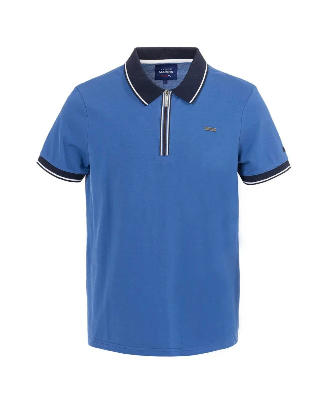 Polo Bleu Col Zip Homme 3 Polo Bleu Col Zip Homme