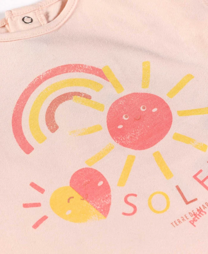 Ensemble T-shirt Imprimé + Short Corail Bébé Fille 5 Ensemble T-shirt Imprimé + Short Corail Bébé Fille – Image 3