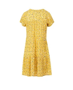 Robe Jaune Fleurie Femme -Terre De Marins prod 1808 robe mc imprime jaune anemone 666x812 fc7ea0111e0b