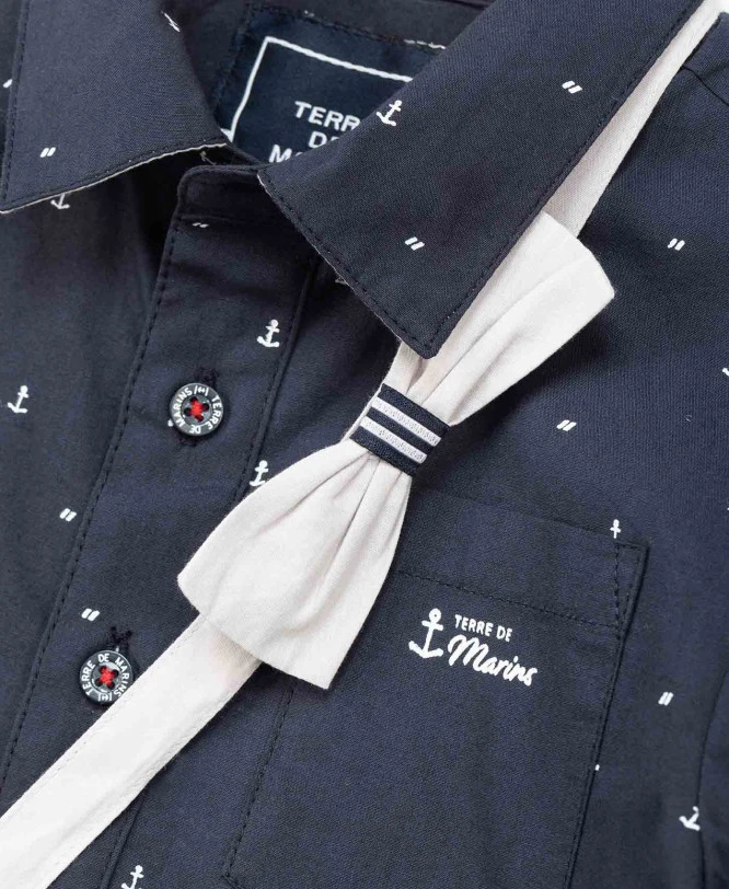 Chemise Bleu Marine Avec Noeud Papillon Garçon 5 Chemise Bleu Marine Avec Noeud Papillon Garçon – Image 3