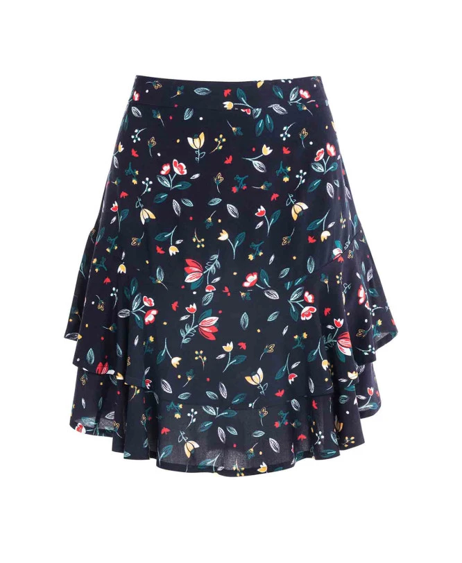 Jupe Courte à Volants Fleurie Femme 3 Jupe Courte à Volants Fleurie Femme