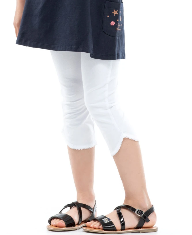 Legging Court Blanc Fille 3 Legging Court Blanc Fille