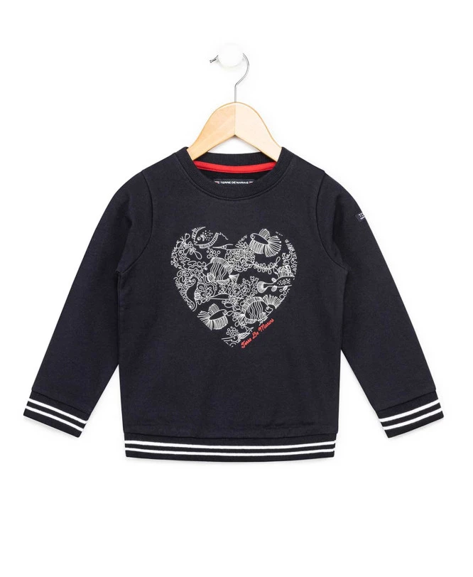 Sweat Marine Maxi Coeur Fille 3 Sweat Marine Maxi Coeur Fille