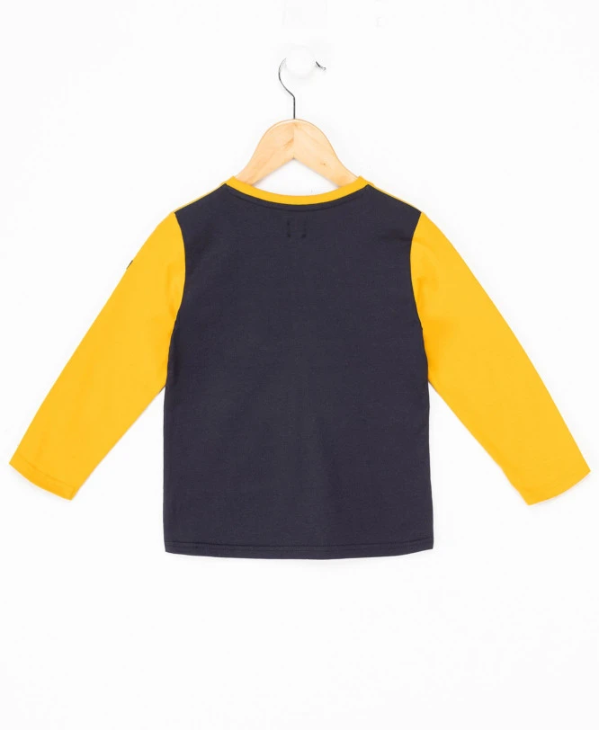 TEE SHIRT ML INDIGO/JAUNE MOUTARDE CHAZON 4 TEE SHIRT ML INDIGO/JAUNE MOUTARDE CHAZON – Image 2