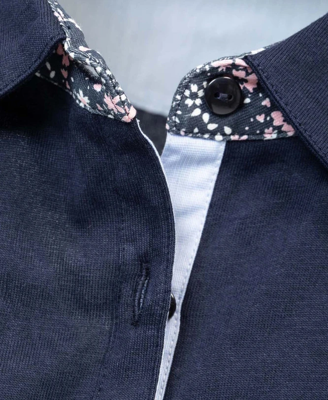 Polo Manches 3/4 Bleu Nuit Femme 5 Polo Manches 3/4 Bleu Nuit Femme – Image 3