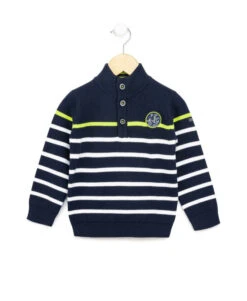 Pull Marin Enfant Rayé Bleu Marine Et Blanc