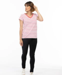 MARINIERE MC RAYE BLANC/ROSE HIBISCUS PALAVA -Terre De Marins prod 4011 mariniere mc raye blanc rose hibiscus palava 666x812 fc7ea0111e0b