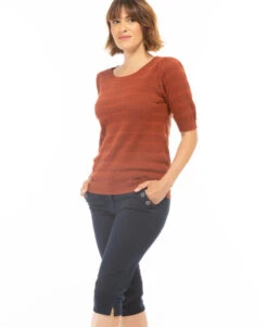 Pull Manches Courtes Rouille Femme -Terre De Marins prod 4019 pull rouille dolcy 666x812 fc7ea0111e0b
