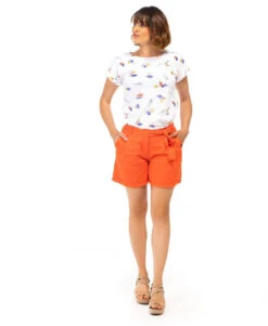 Short Fluide Corail Femme -Terre De Marins prod 4027 short vermillon litche 666x812 fc7ea0111e0b