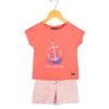 Ensemble Pyjama Corail Fille T-shirt + Short -Terre De Marins prod 4118 pyjama rose corail noura 666x812 fc7ea0111e0b