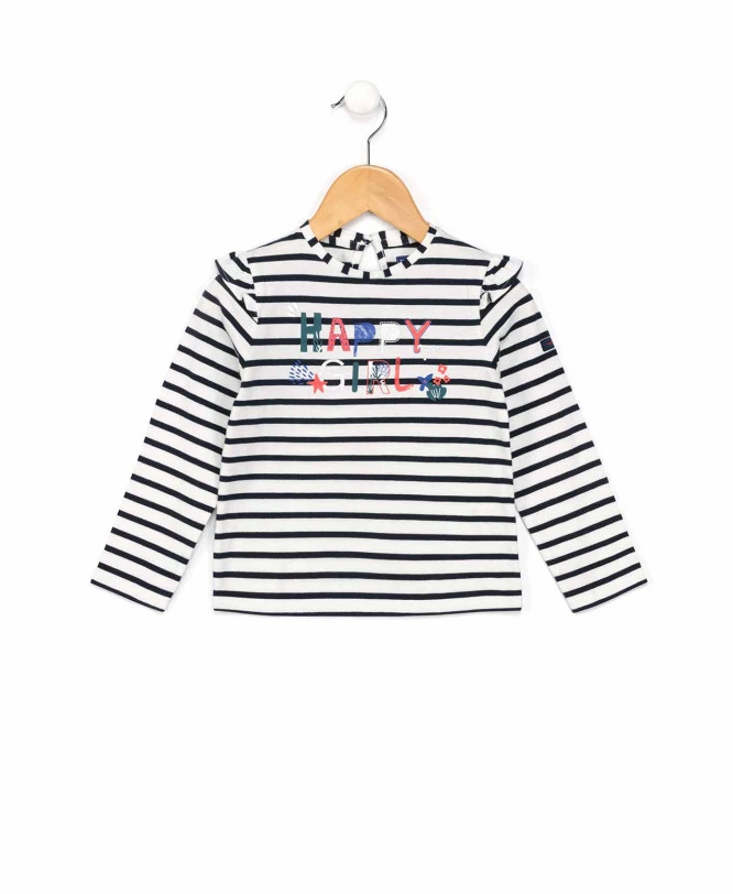 TEE SHIRT ML FOND NATUREL RAYE INDIGO BIANI 3 TEE SHIRT ML FOND NATUREL RAYE INDIGO BIANI