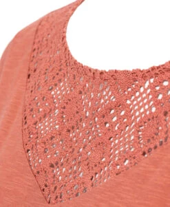 T-shit Femme Rouge Brique Avec Col En Dentelle -Terre De Marins prod 4307 tee shirt mc brique clair citroni 666x812 fc7ea0111e0b