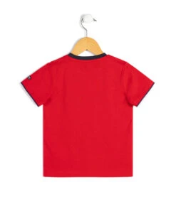 T-shirt Rouge Col Rond Garçon -Terre De Marins prod 4315 tee shirt mc rouge rubis adeux 666x812 fc7ea0111e0b