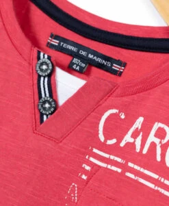 T-shirt Garçon Rouge Col Tunisien -Terre De Marins prod 4358 tee shirt mc rouge coquelicot capla 666x812 fc7ea0111e0b