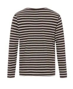 Marinière Manches Longues Homme Marron/blanc -Terre De Marins prod 4479 mariniere ml fond chocolat raye naturel calunque 666x812 fc7ea0111e0b
