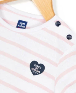 Marinière Enfant Rayé Rose -Terre De Marins prod 4583 mariniere mc fond blanc optique raye rose pobati bis 666x812 fc7ea0111e0b