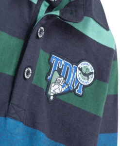 POLO ML FOND BLEU RAYE MULTICOLOR BATURO -Terre De Marins prod 4655 polo ml fond bleu raye multicolor baturo 666x812 fc7ea0111e0b