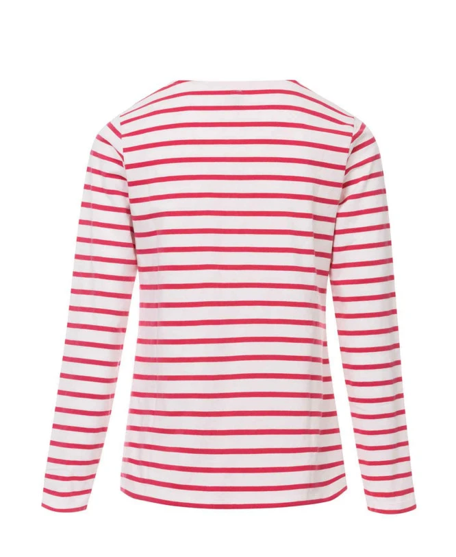 TEE SHIRT ML FOND NATUREL RAYE ROSE ACCOT 4 TEE SHIRT ML FOND NATUREL RAYE ROSE ACCOT – Image 2