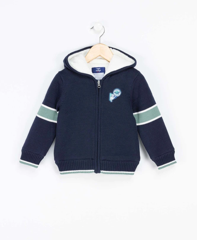 Veste Tricot Bleu Marine Doublée Polaire Garçon 3 Veste Tricot Bleu Marine Doublée Polaire Garçon