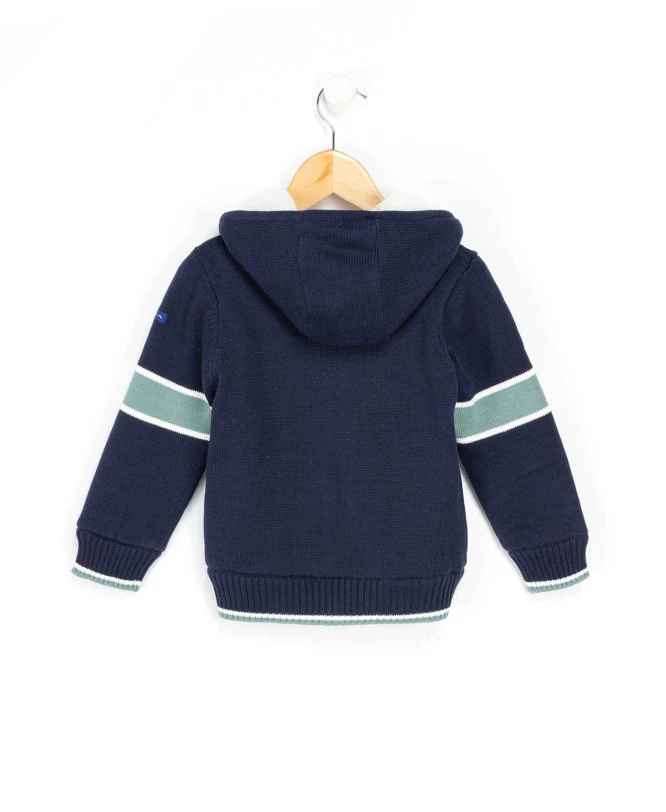 Veste Tricot Bleu Marine Doublée Polaire Garçon 4 Veste Tricot Bleu Marine Doublée Polaire Garçon – Image 2