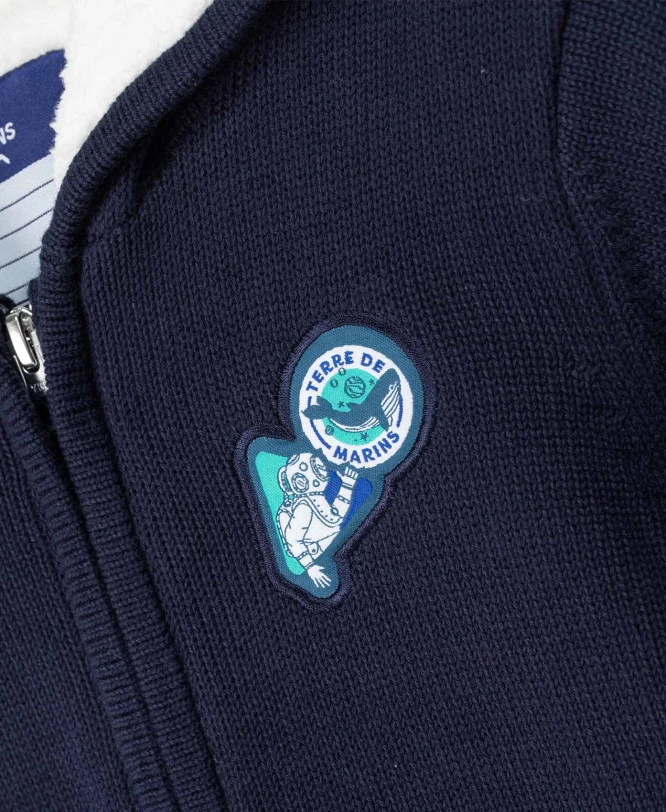 Veste Tricot Bleu Marine Doublée Polaire Garçon 5 Veste Tricot Bleu Marine Doublée Polaire Garçon – Image 3