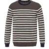 Pull Rayé Kaki Col Rond Homme -Terre De Marins prod 4799 pull fond kaki raye naturel baroudo 666x812 fc7ea0111e0b